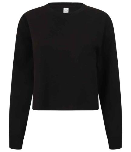 SF Ladies Cropped Slounge Sweatshirt - BLK - L